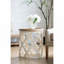 Grande table d'appoint 23 po blanche vieillie