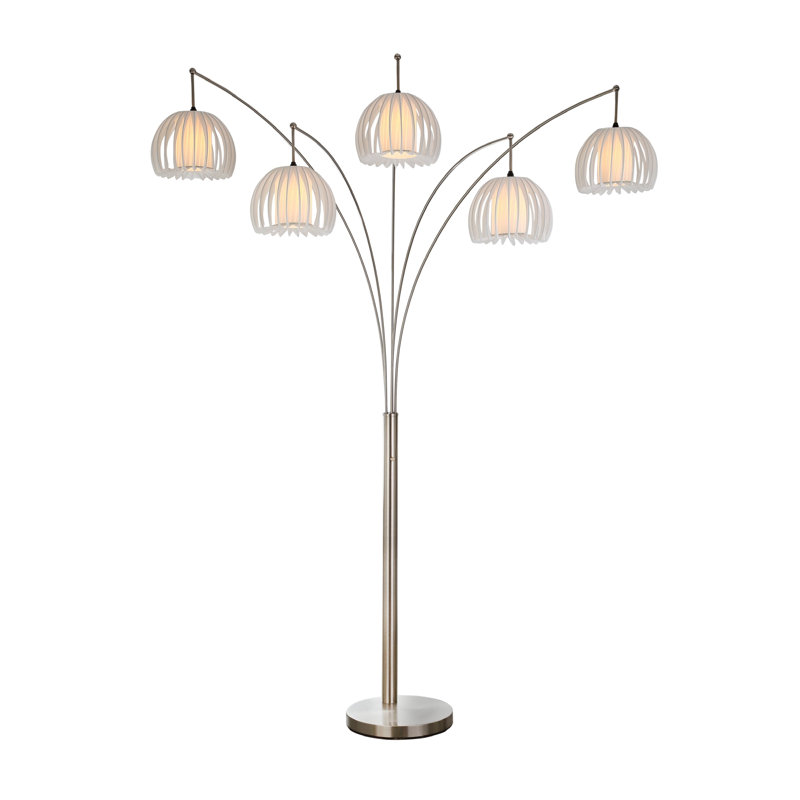 89'' Brushed Steel Tree Floor Lamp