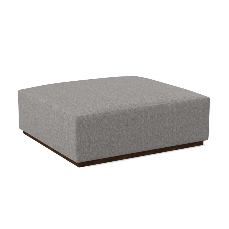Club Upholstered Ottoman, American Walnut, Kinsley Sky Viscose