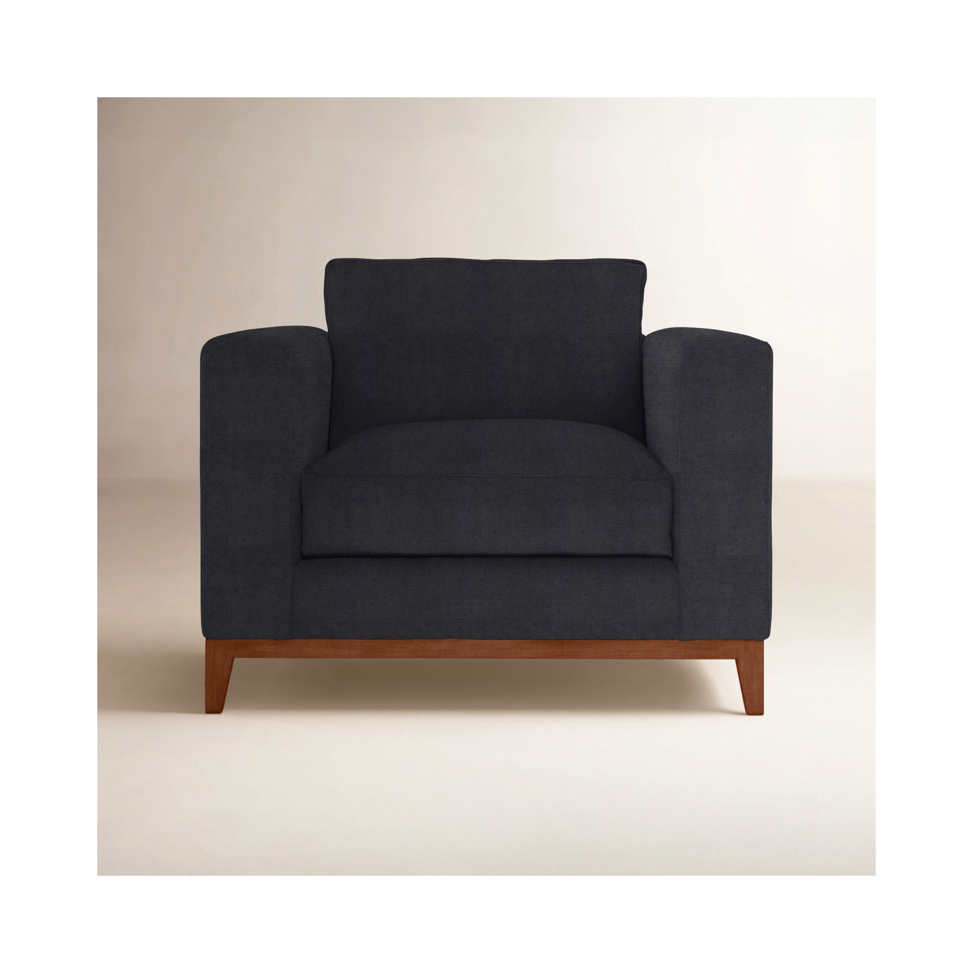 Noel 40" Wide Armchair, Akiko Graphite Performance 5534-011, Tobacco Distressed