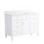 Meuble-lavabo en bois massif H 35 po x l 48 po Jayseon avec comptoir en quartz blanc Carrera et lavabo-1266430823