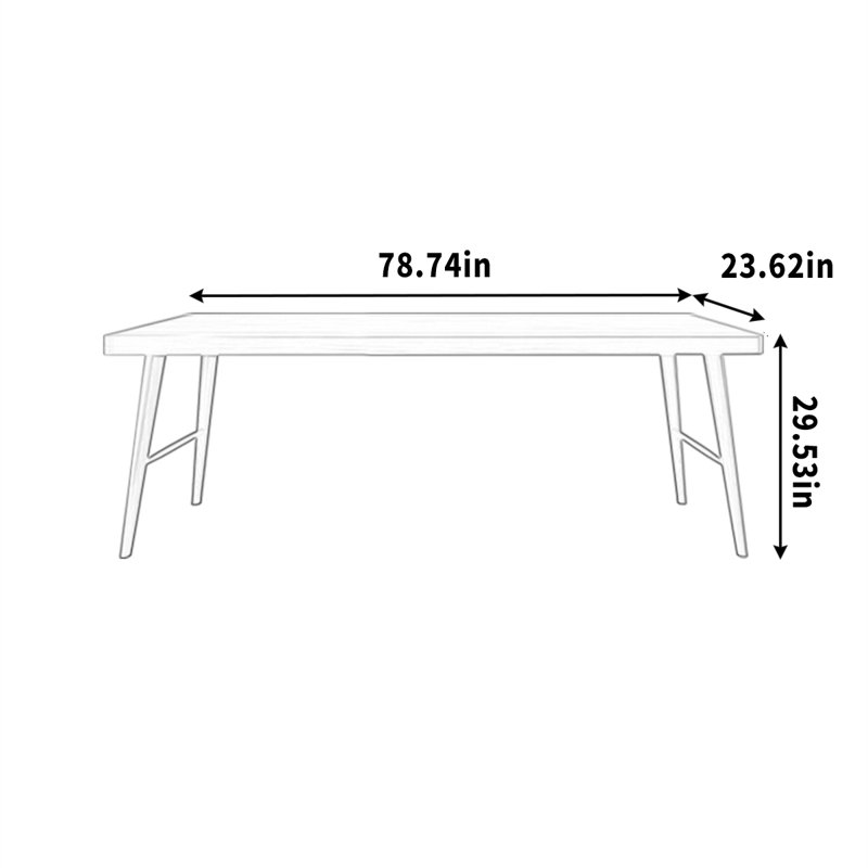 Pieds en pin massif massif, H 29,53 po x l 78,74 po x P 23,62 po