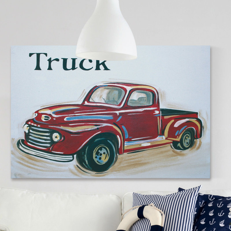 Vintage Red Truck Canvas Art Print