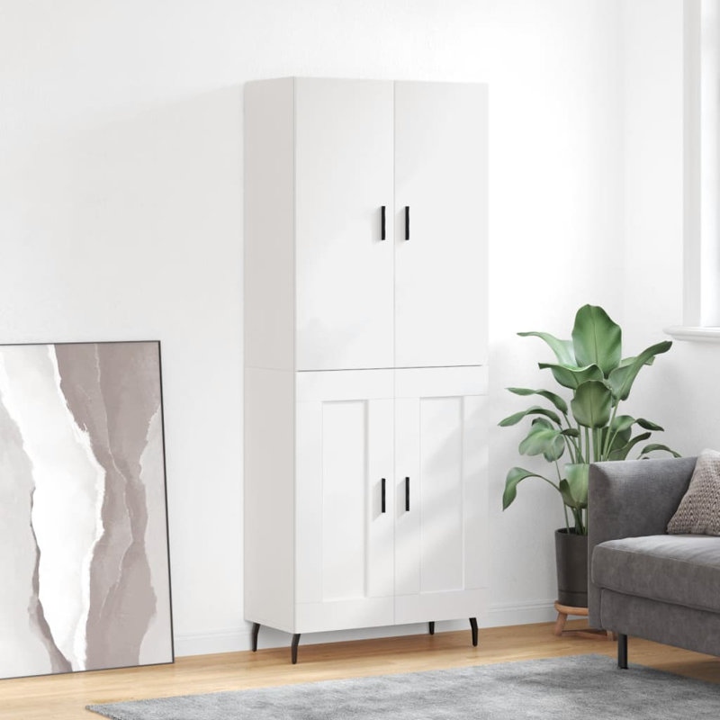 Mircle 4 Door Manufactured Wood Wardrobe, White