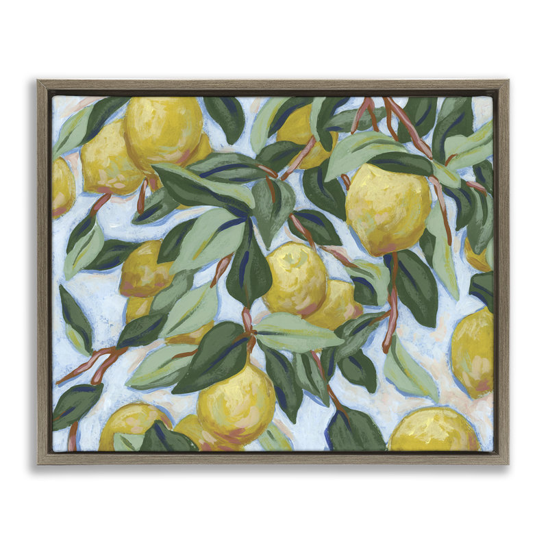 Cadre flottant Summer Agrumes, design par June Erica Vess, H 17 po x l 21 po, Cadre flottant orme Montalcino