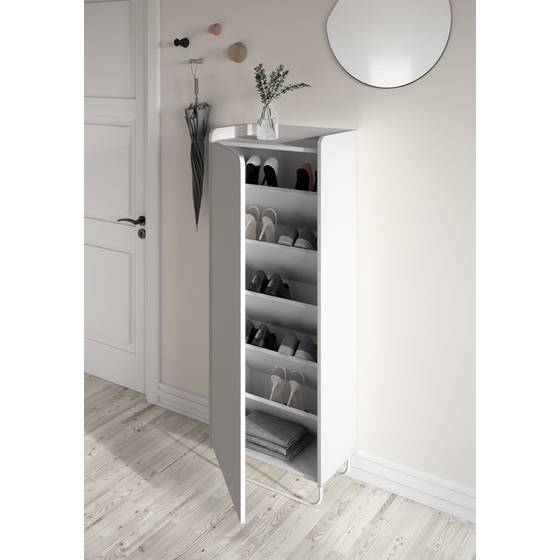 11 Pair Shoe Storage Cabinet, White
