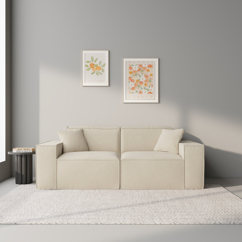 Boneless Cloud Sectional Couch, Modern Modular Sectional Sofa With Deep Seats, Upholstered Chenille Boneless Cloud Couches For Living Room Bedroom
