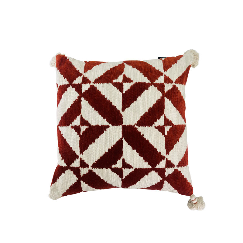 Toss Coussin géométrique alternant rouille naturelle 20 po x 20 po