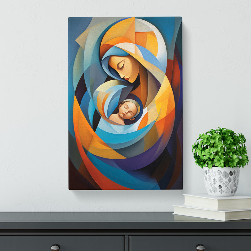Mother And Baby Abstract - Wrapped Canvas, 60cm H x 40cm W x 3cm D