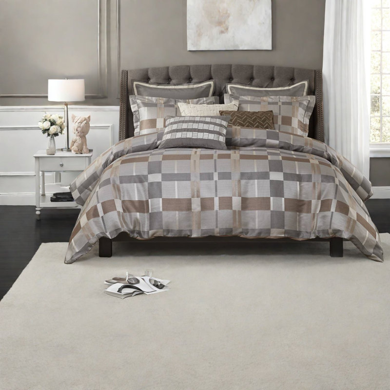 Luxueux ensembles de literie en jacquard surdimensionnés, polyester, élégance moderne pour la maison