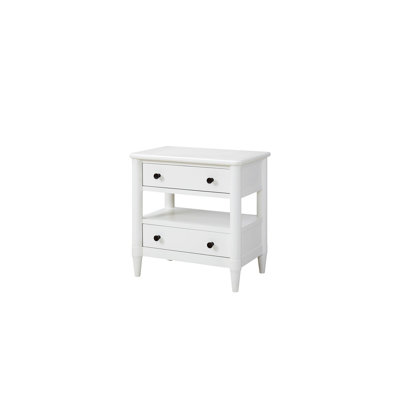Table de chevet ouverte avec 2 tiroirs