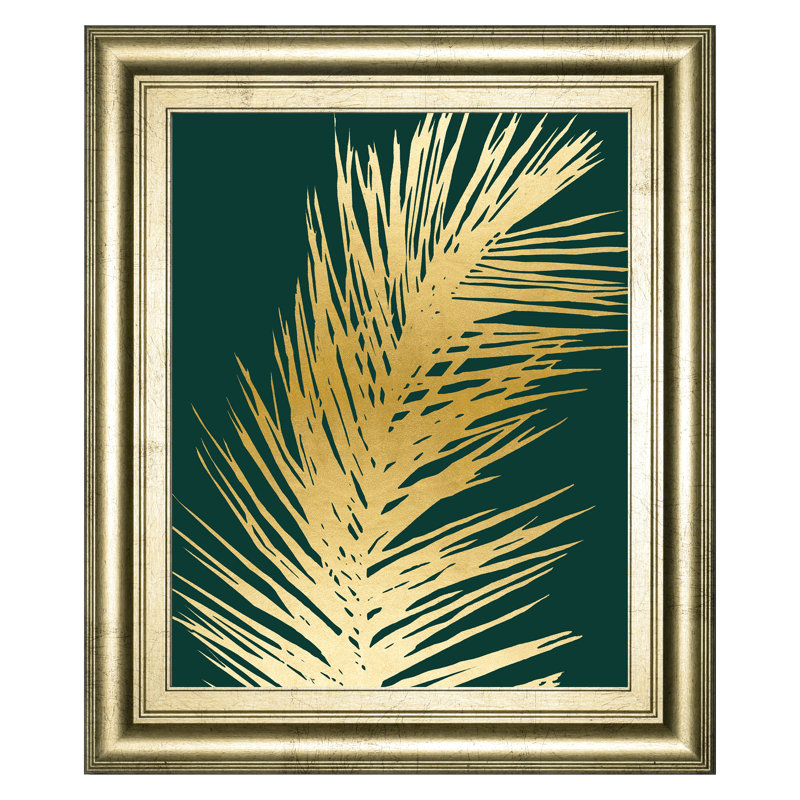 Art mural Emerald Palms - 22 po x 26 po - Cadre doré