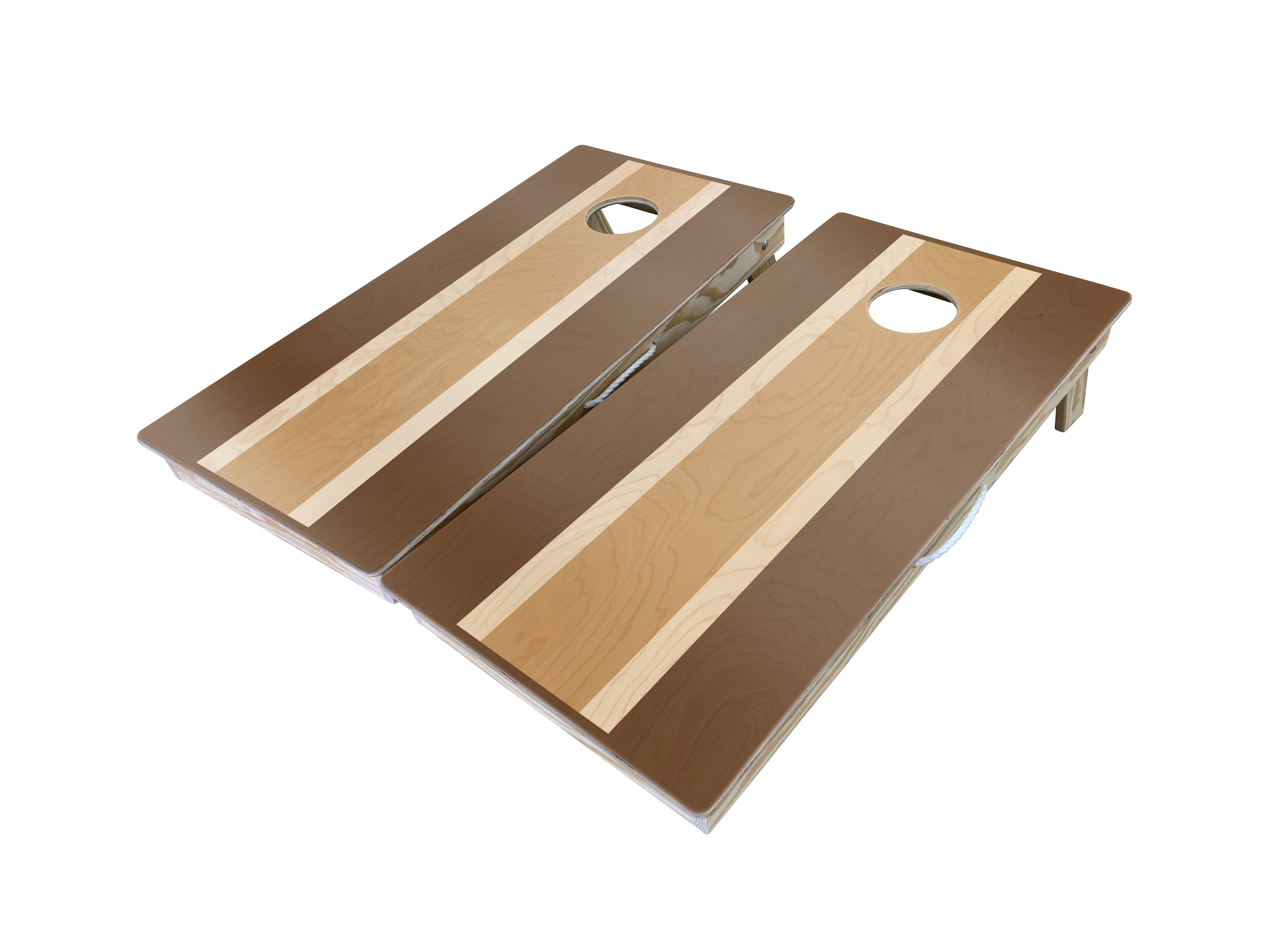 West Cornhole 2' x 4' Tri Stripes Solid Wood Cornhole Board