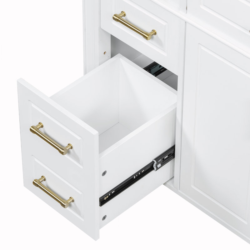 Meuble-lavabo de salle de bain avec lavabo, Blanc