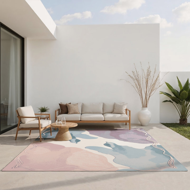 Tapis intérieur et extérieur Golden Tide, Rectangle 1 pi 6 po x 2 pi 6 po