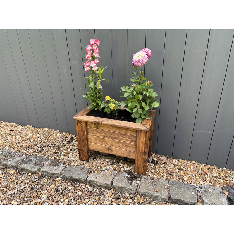 Gennoviva Handmade Wood Planter Box, 16.5cm H x 22.5cm W x 22.5cm D