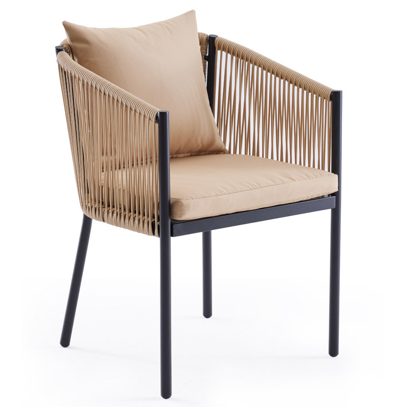 Wilmette Metal Dining Chair with Cushions, Beige