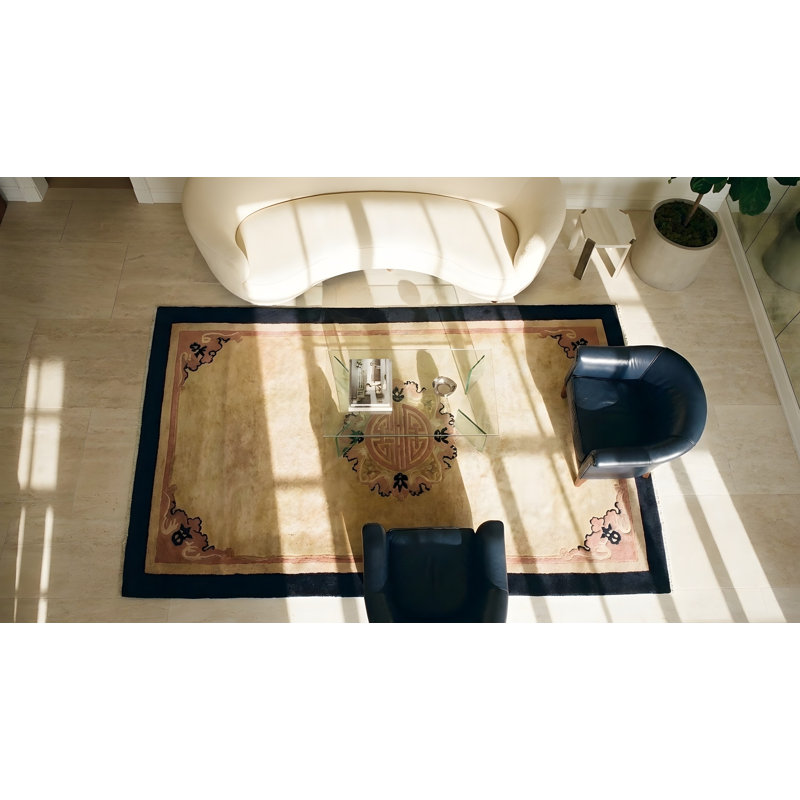 Wool Chinese Small Scatter Size 1920s Knotted Rectangle - Art Deco Antique Rug