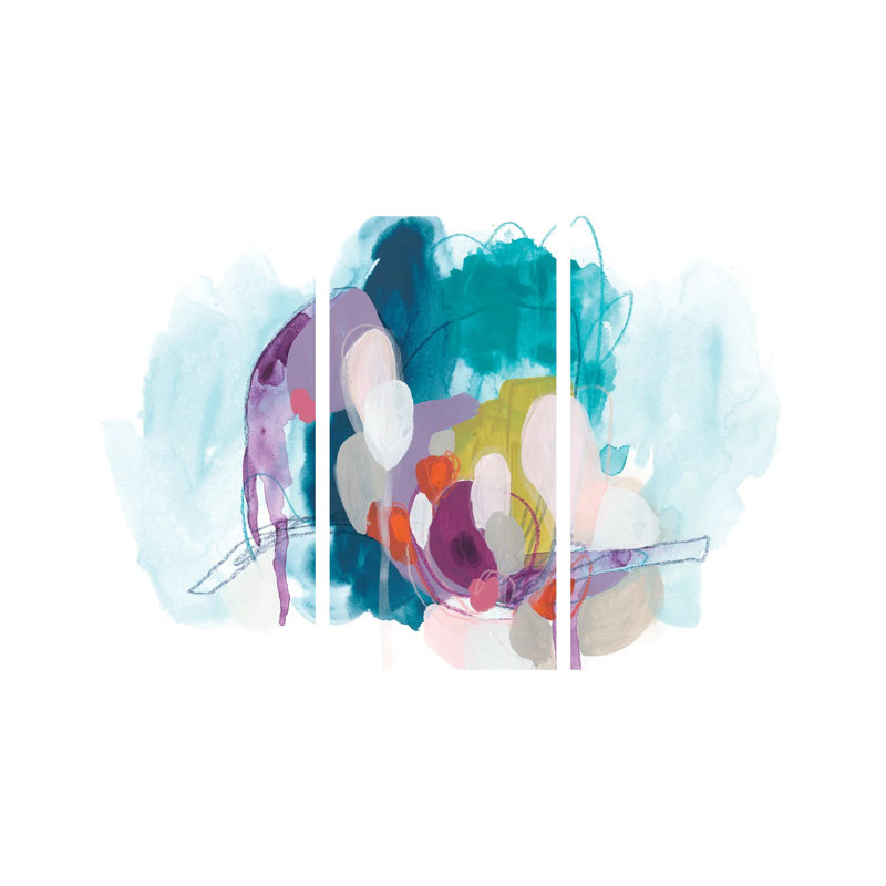 «Colorful Orbit IV», ensemble d'art mural sur toile tendue (ensemble de 3)