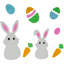 Set Of 6 Double Sided Easter Gel Window Clings