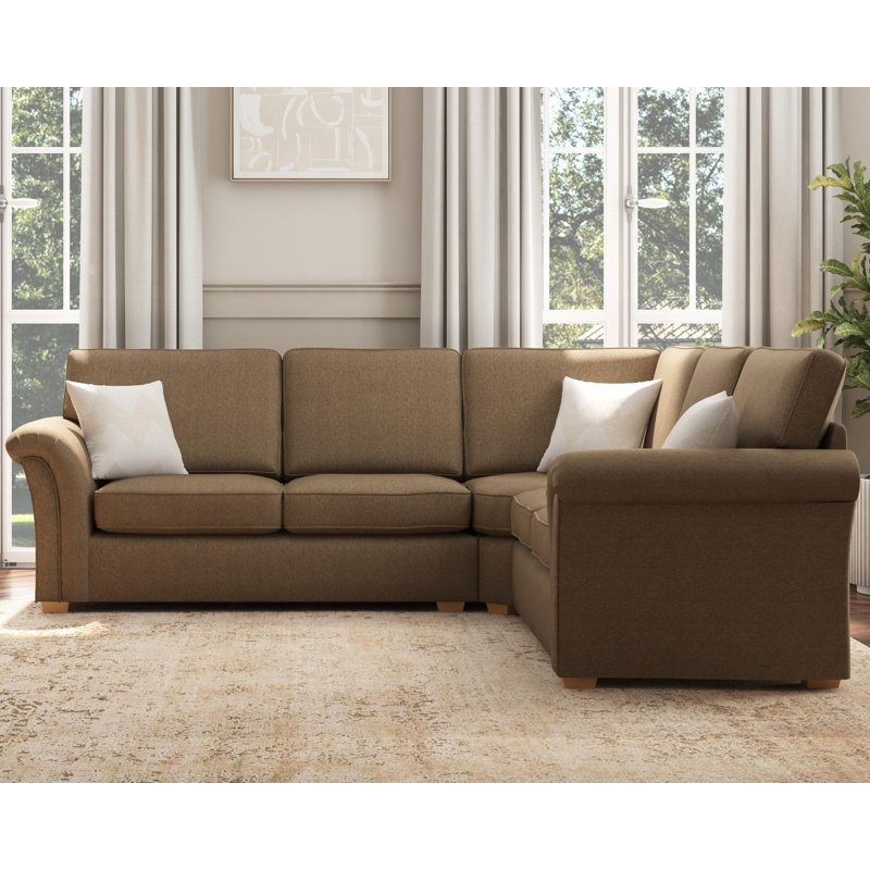 Castleacre Corner with two seats both sides, Fixed Back, Nutmeg Polyester