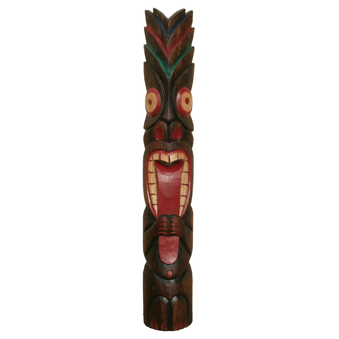 40" H Tiki Mask Crazy Tongue Tropical Wall Decor Backyard X-Scapes