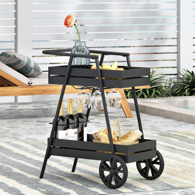 Neta Outdoor Metal Bar Cart by The Twillery Co.