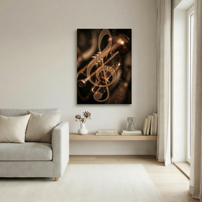 Ensemble de 1 tableau sur toile avec note de musique