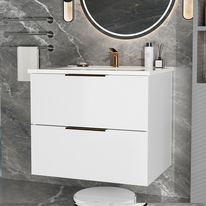 Armoire de base de meuble-lavabo spacieuse, design moderne blanc en MDF pour la maison