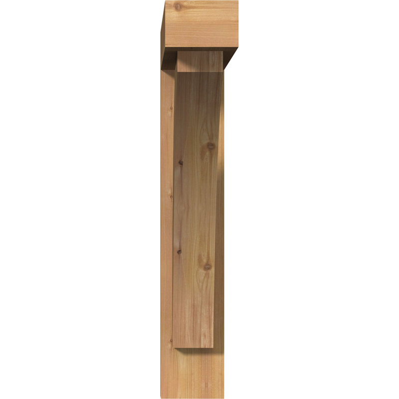 Thorton Block Bracket with Offset Brace, 5 1/2"W Western Red Cedar (Smooth), 32 x 32