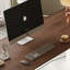 Bureau rectangulaire en bois manufacturé brun noisette + beige-120331667-120331665