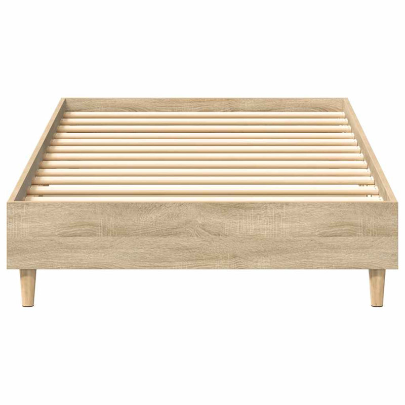Bed Frame No Mattress Engineered Wood, Small Single (2'6), Sonoma Oak