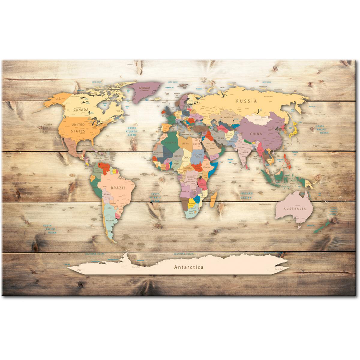 Gallery Detail: East Urban Home World Map Colorful Continents