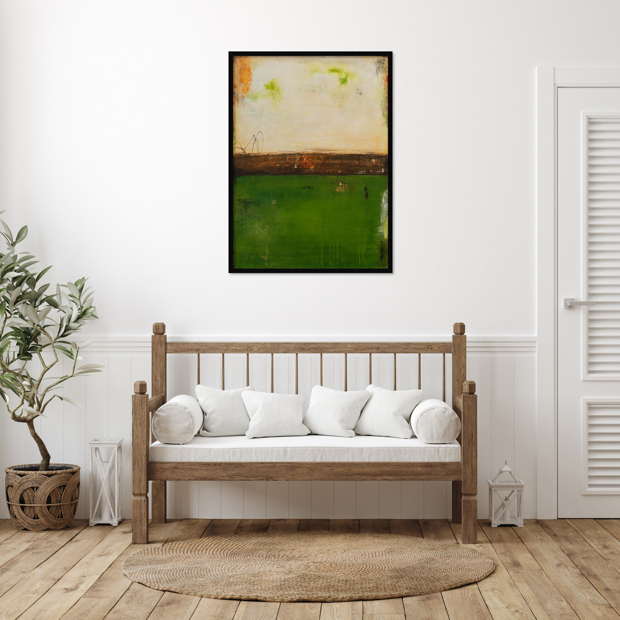 Forest Hill Trail by Mauro Wood Framed Wall Art Print, 41" H x 31" W, Black