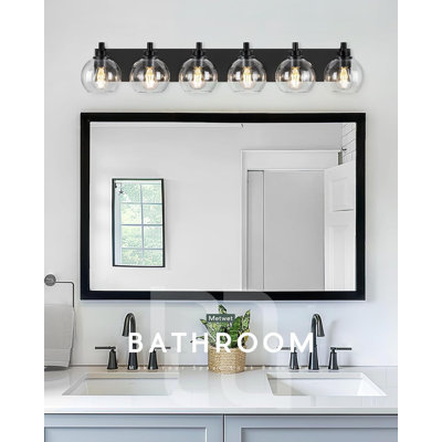 Modern Bathroom Vanity Light Fixture, Wall Sconce With Clear Glass Shades, Adjustable Mounting For Mirror Lighting, Dimmable Hardwired Vanity Light