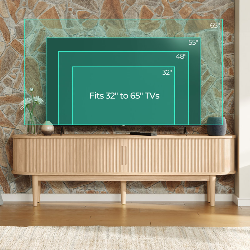 Leathia TV Stand For Tvs Up To 65", Oak Wood