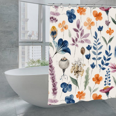 Rideaux de douche Watercolor Botanical Floral, 71 × 71