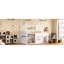 Lit pour maison double en bois pleine grandeur en blanc, éclairage de tablette à DEL, structure en forme, coffre-fort pour un accès facile Blanc de bois, tablette, cadre, garde-corps, solution de chambre fonctionnelle et peu encombrante-130115564