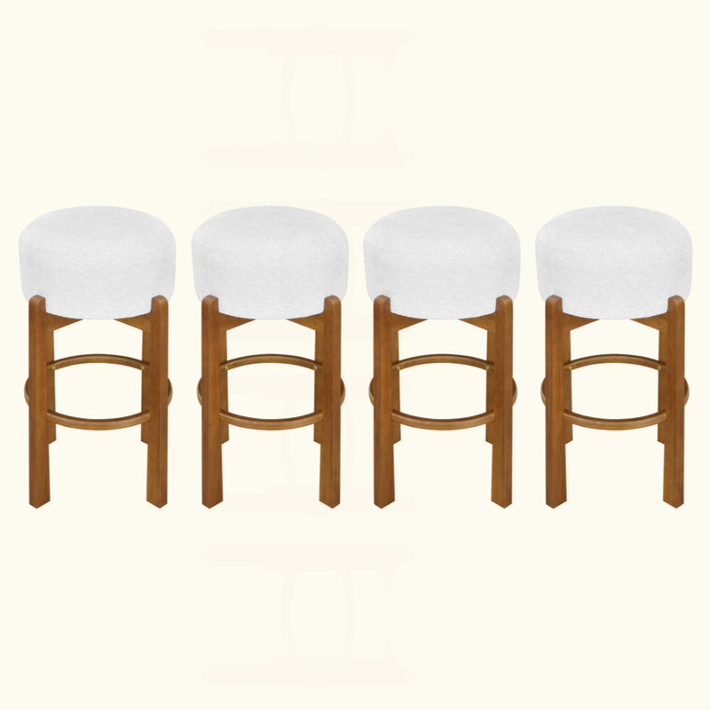 Ensemble de 4 tabourets de bar rembourrés d'intérieur en bois, alliant confort et élégance pour les intérieurs modernes
