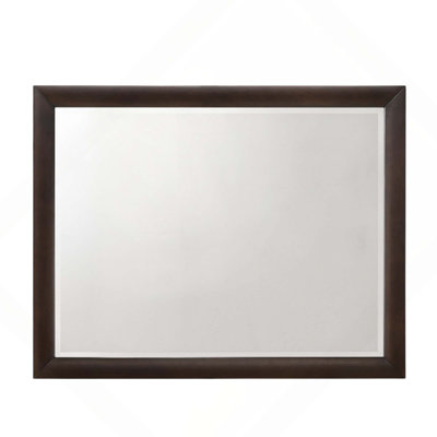 Rectangular Mirror With Beveled Edge And Sturdy Wooden Frame For Secure Mounting And Elegant Room Decoration