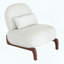 Fauteuil décoratif mignon sans accoudoirs - velours blanc - pieds en bois massif-1473952171