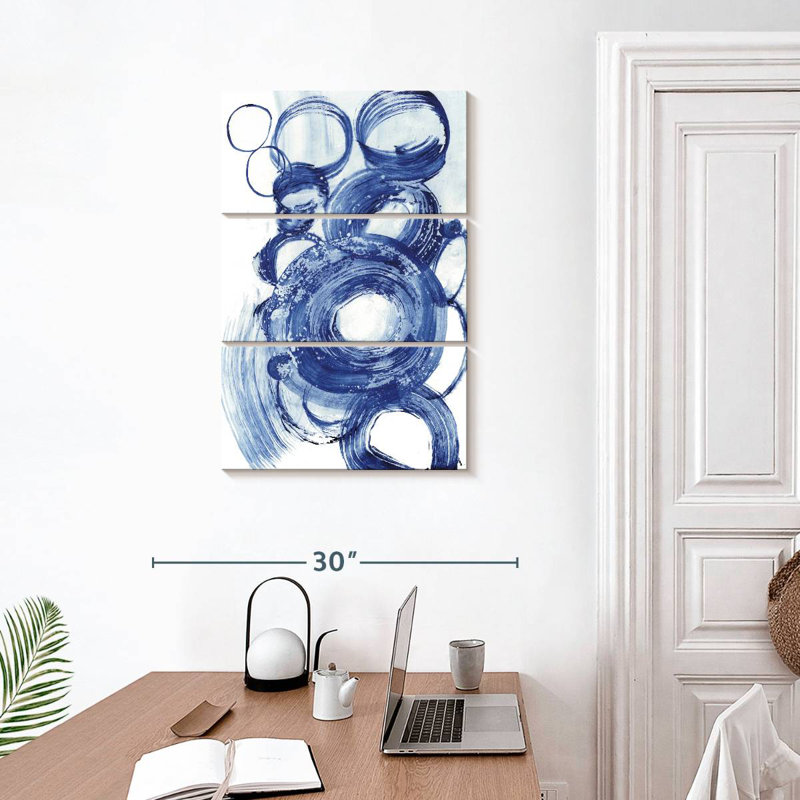 Avery Blue Circle Study II, 32" H x 20" W