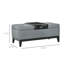 Banc de rangement avec repose-pieds rectangulaire de 42 po avec plateau amovible en tissu et plateau amovible pour le salon, le vestibule ou la chambre à coucher, gris