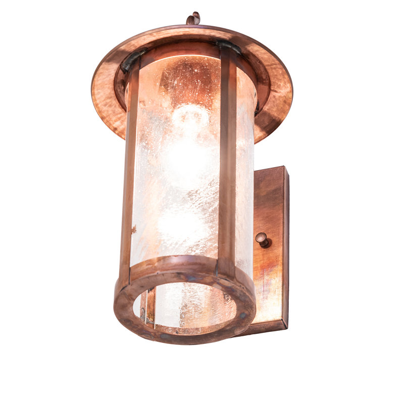 8" Wide Fulton Wall Sconce, 15" H x 8" W x 11" D, Vintage Copper