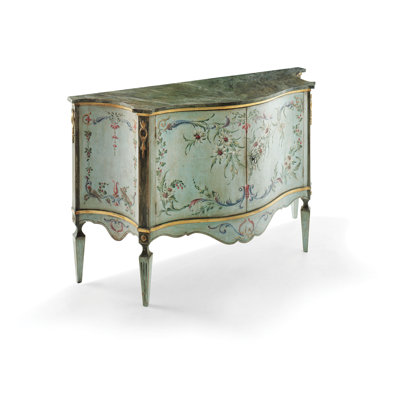 Hand Painted 63" Wide Solid Wood Buffet Table