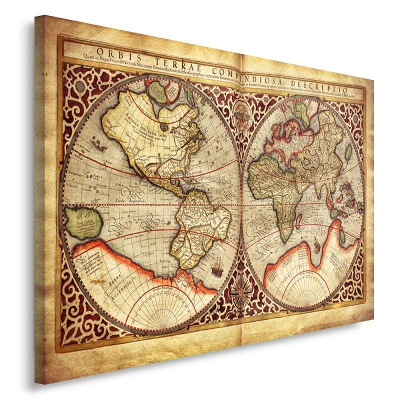 Leinwandbild Old World Map