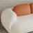 White orange sofa coffee table combination