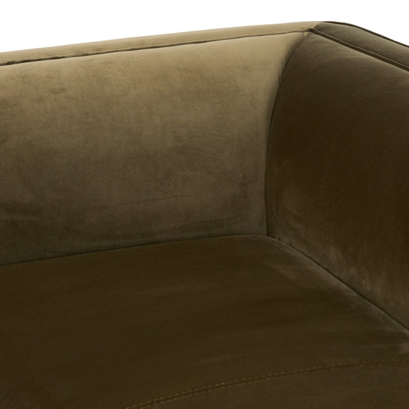 Canapé modulaire en coin 2 pièces Fitch, Orienté à droite, Velours de performance olive