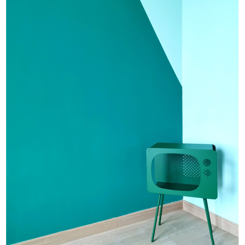 Stert Modern End Table In Television Shape Hollow Side Table, Green