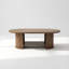 Table basse ovale cannelée avec tablette de rangement à deux niveaux, table d'appoint de style campagne moderne de style Mid-Century
